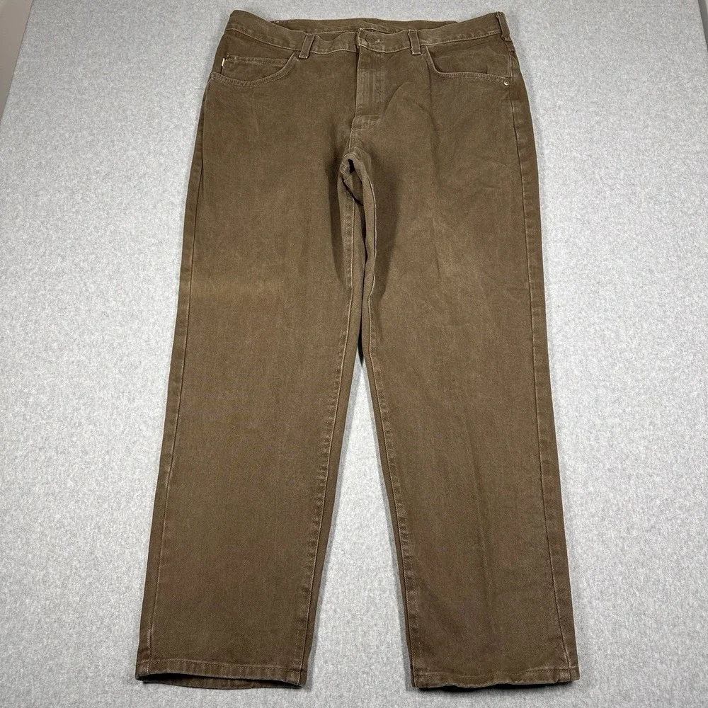 LL Bean Vintage Double L Jeans Men's 40x30(38x30) Made USA Brown Relax Taper